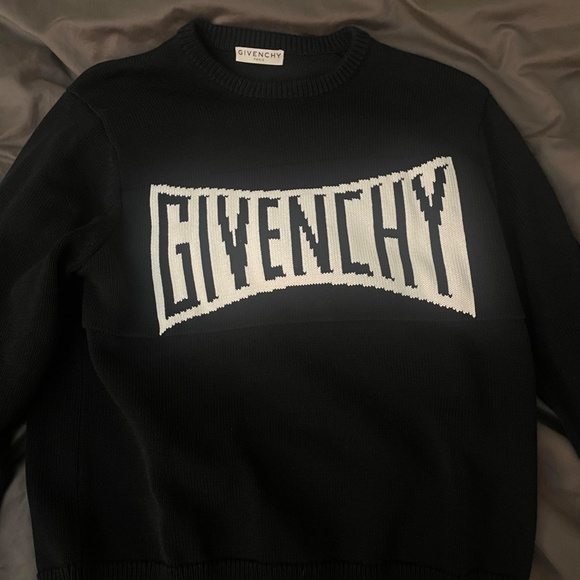 New Givenchy Cotton Logo Sweater (Black and White) - Picture 3 of 6